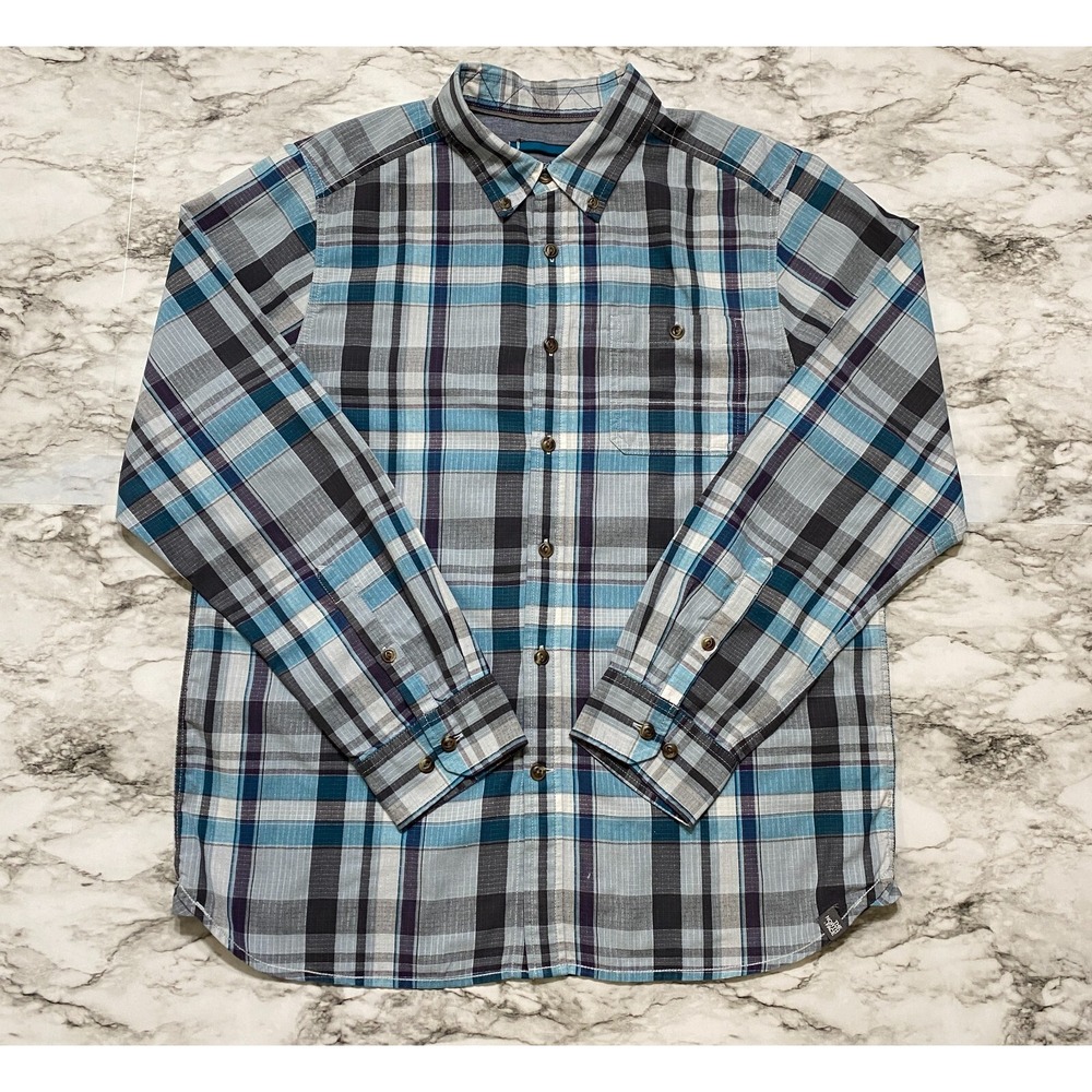The North Face Men's Shirt Size L Multicolor Plaid Outdoor Hiking Long Sleeve